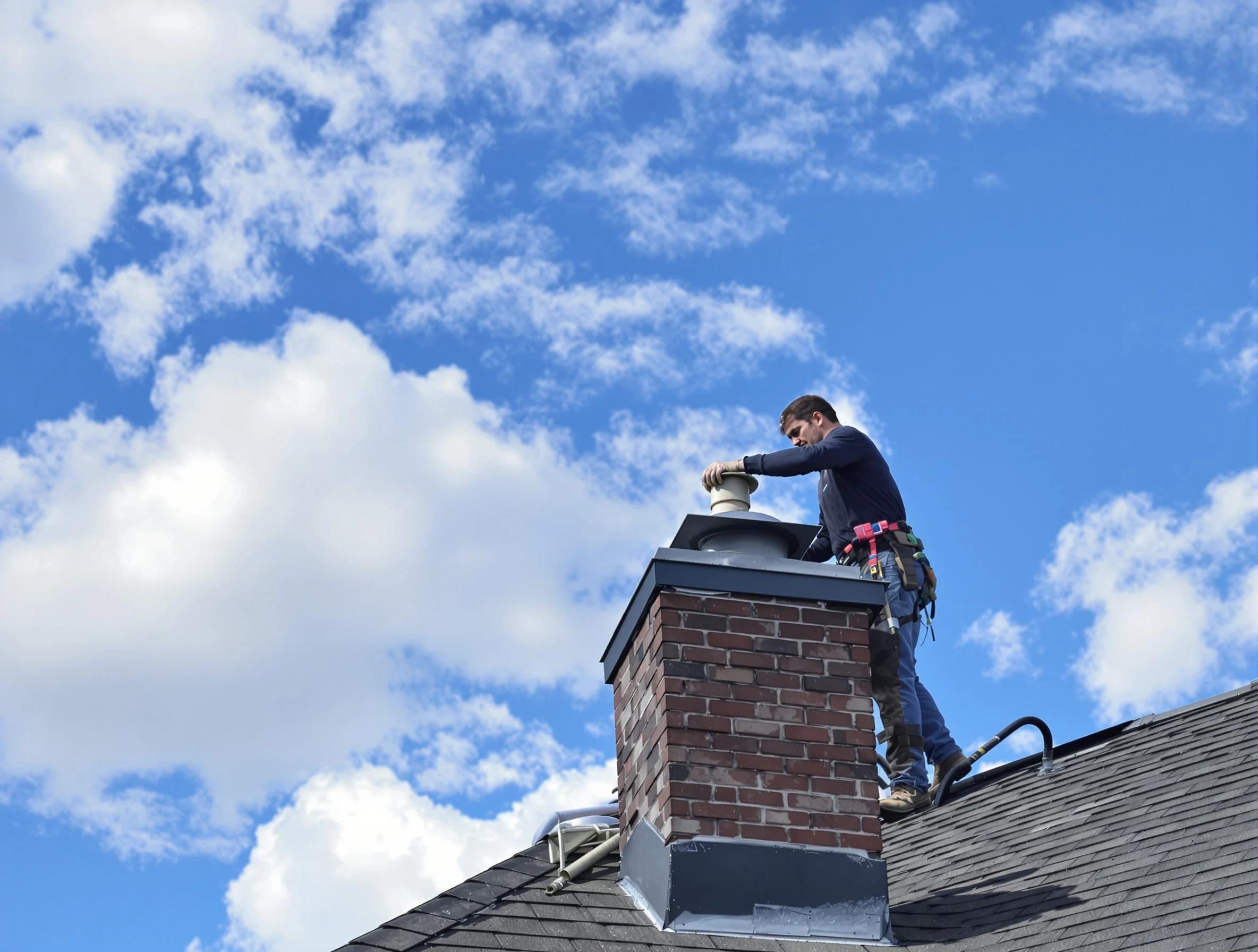 Lakewood Chimney Sweep installing a sturdy chimney cap in Lakewood, CO