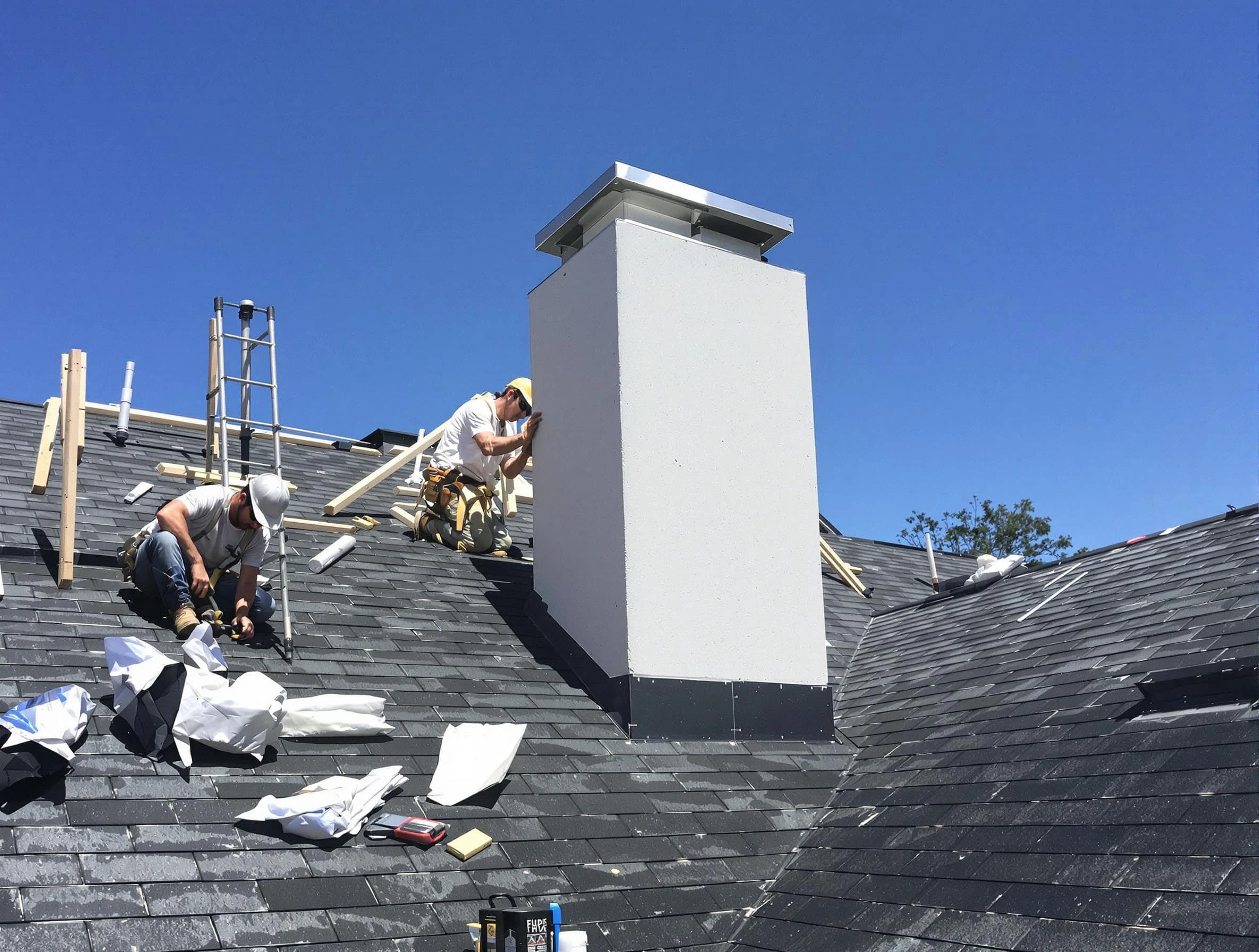 Lakewood Chimney Sweep crew installing a new chimney in Lakewood, CO