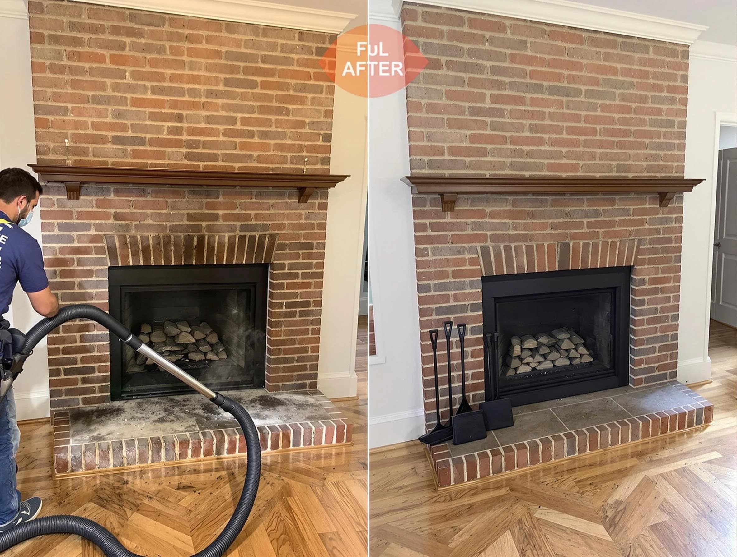 Lakewood Chimney Sweep carefully sanitizing a fireplace in Lakewood, CO