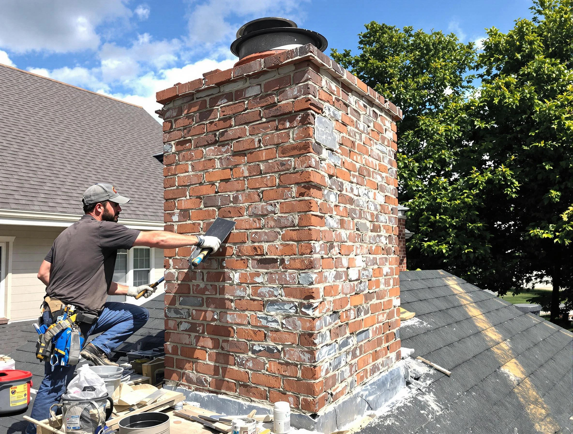 Completed chimney rebuild by Lakewood Chimney Sweep in Lakewood, CO
