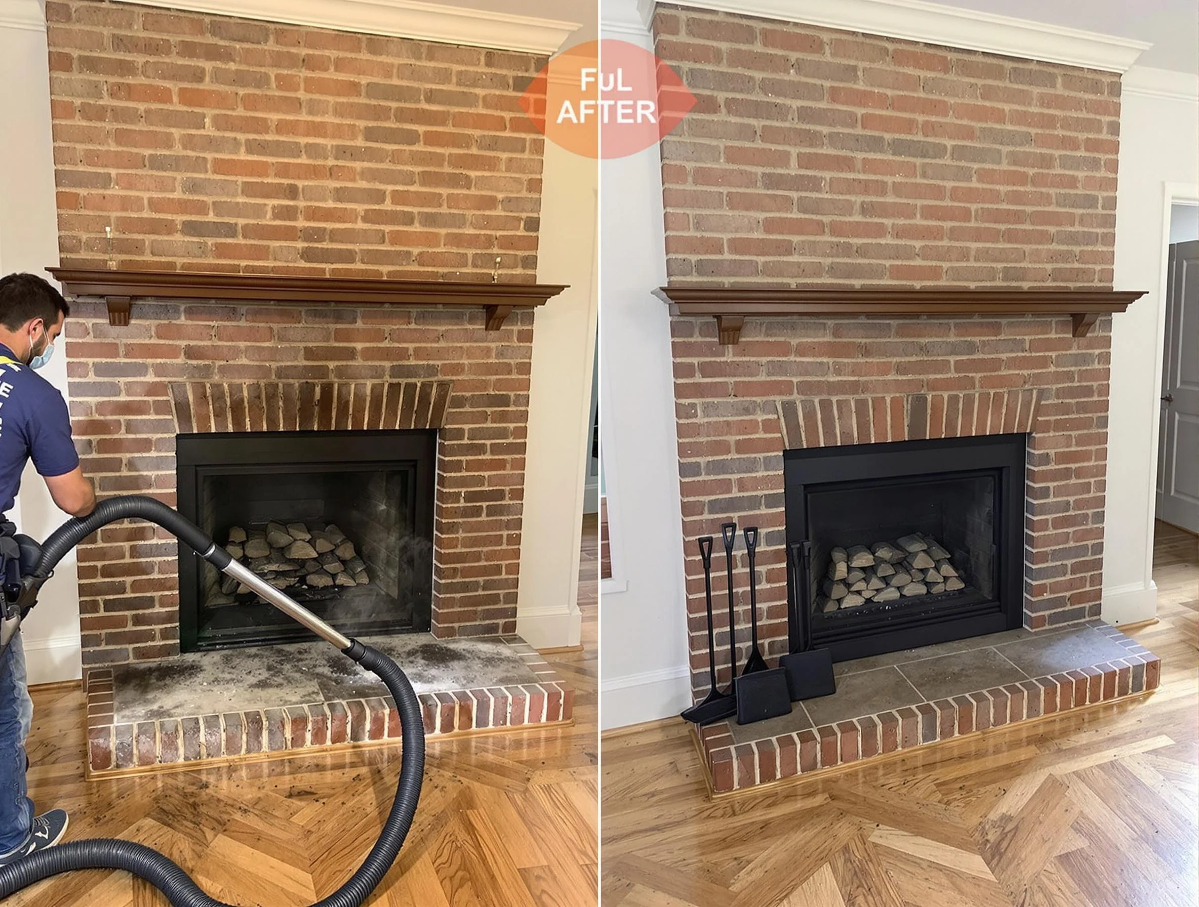 Lakewood Chimney Sweep carefully sanitizing a fireplace in Lakewood, CO