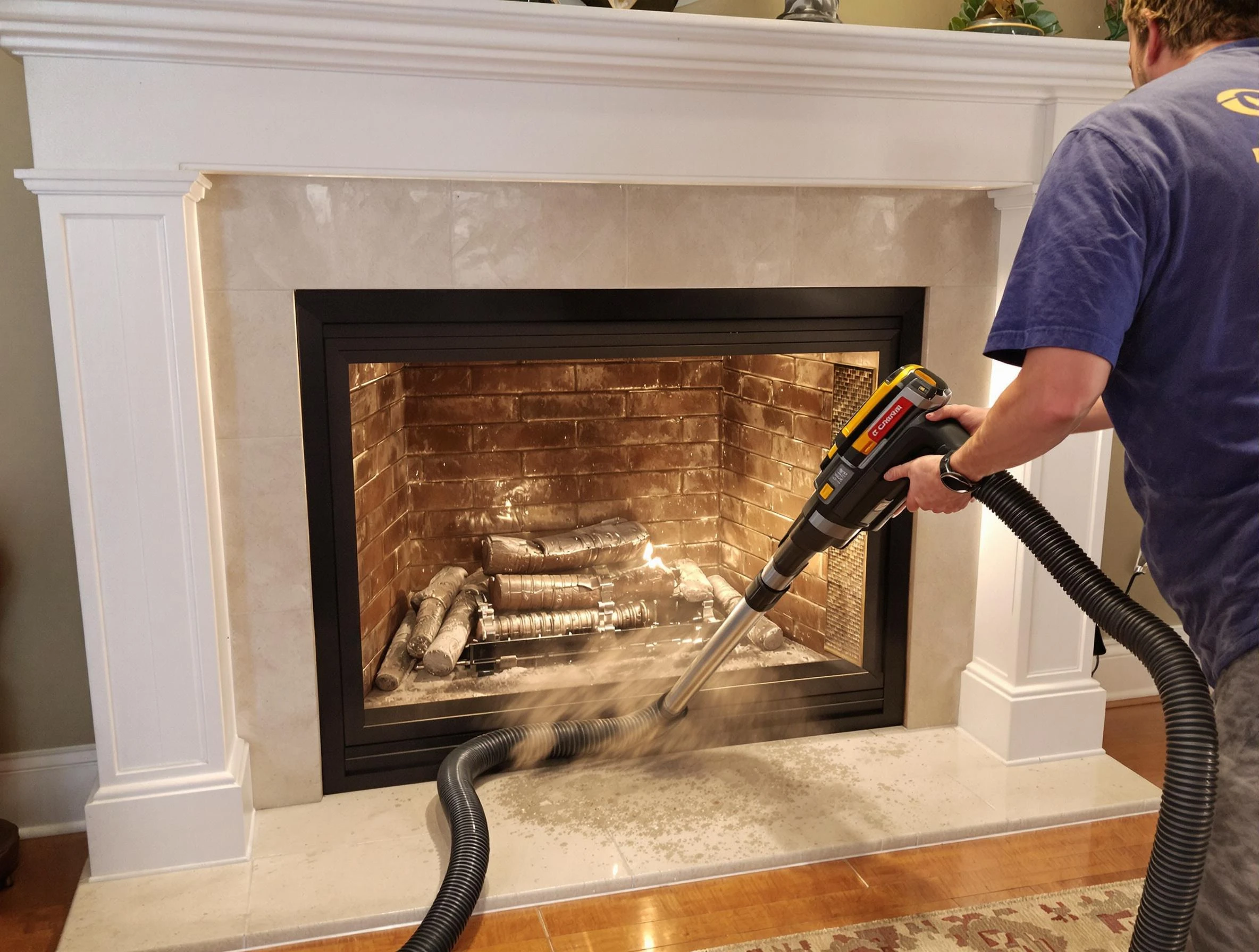 Fireplace cleaning performed by Lakewood Chimney Sweep in Lakewood, CO
