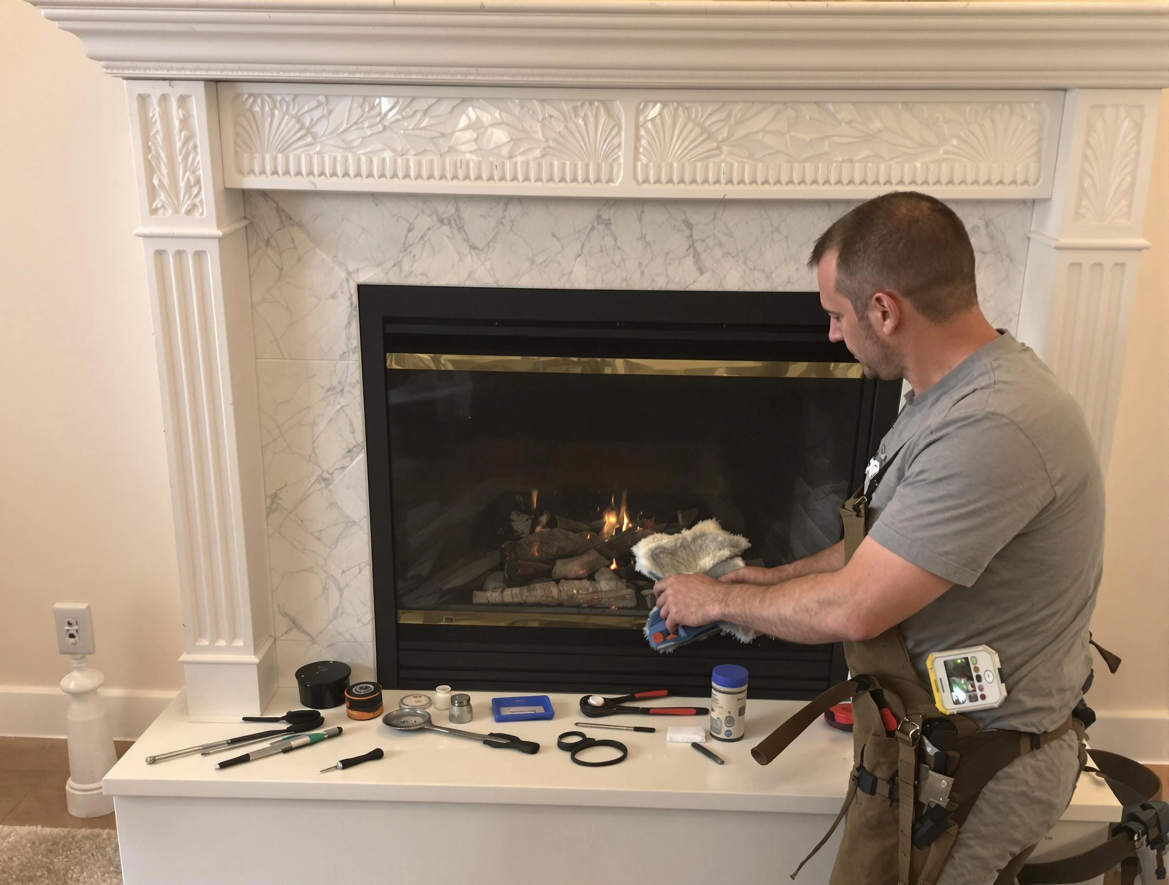Lakewood Chimney Sweep performing fireplace maintenance in Lakewood, CO