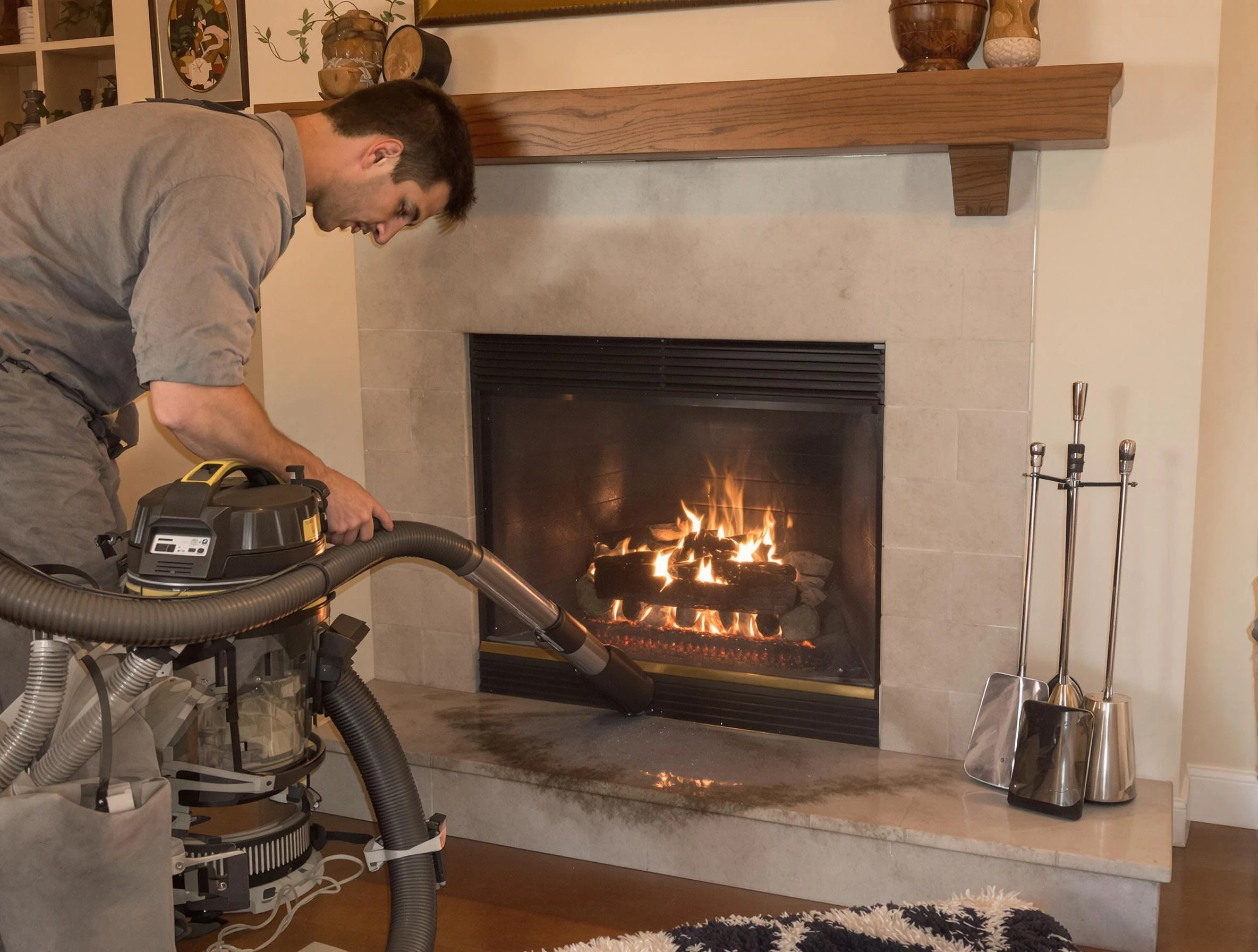 Routine fireplace upkeep by Lakewood Chimney Sweep in Lakewood, CO