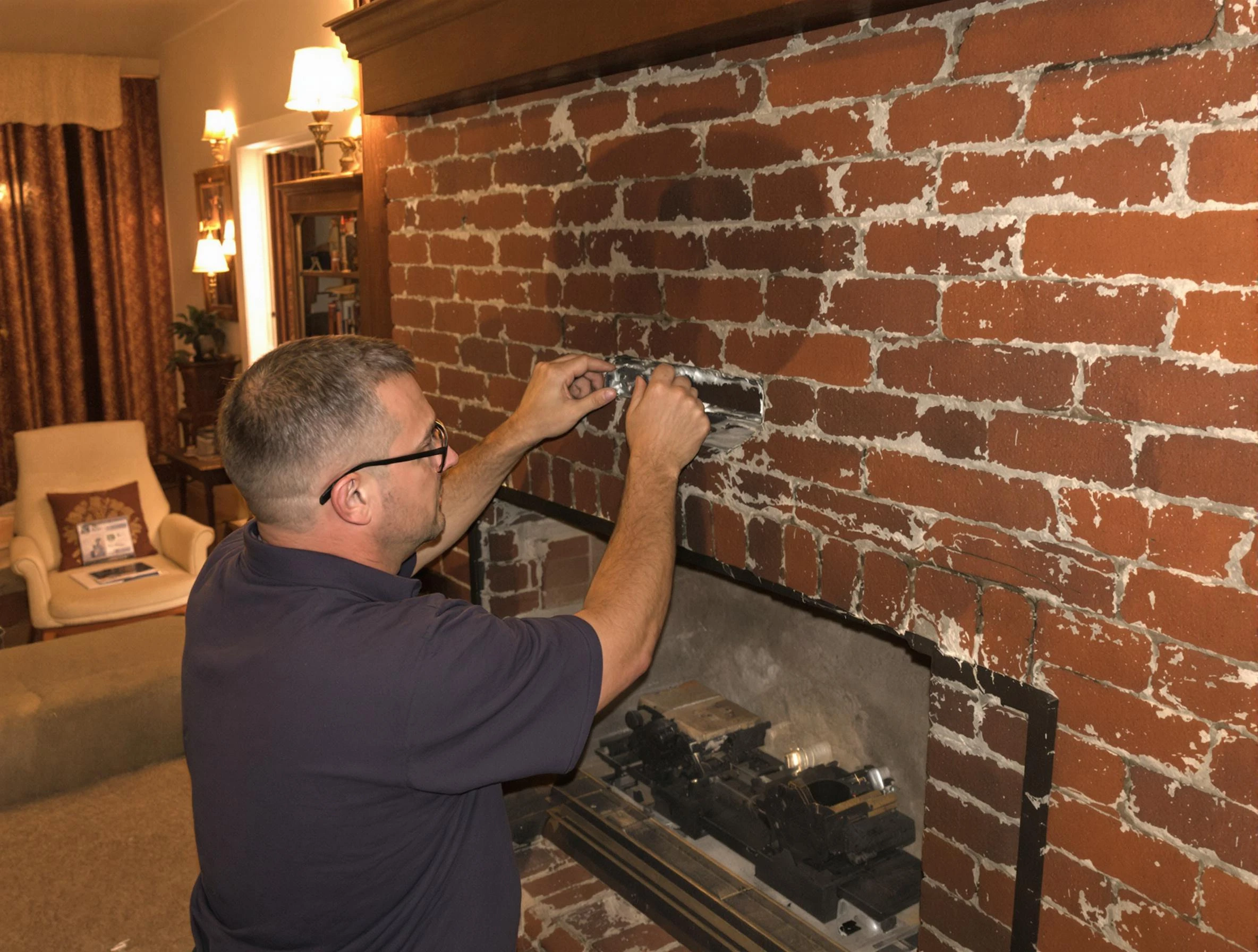 Lakewood Chimney Sweep expert fixing a fireplace in Lakewood, CO